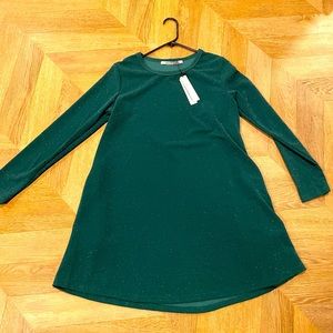NWT green sparkle swing dress